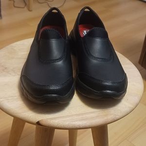Skechers Black Slip-On Work Flats